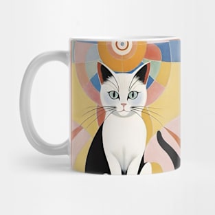 Hilma af Klint's Kaleidoscopic Catopia: Abstract Feline Symphony Mug